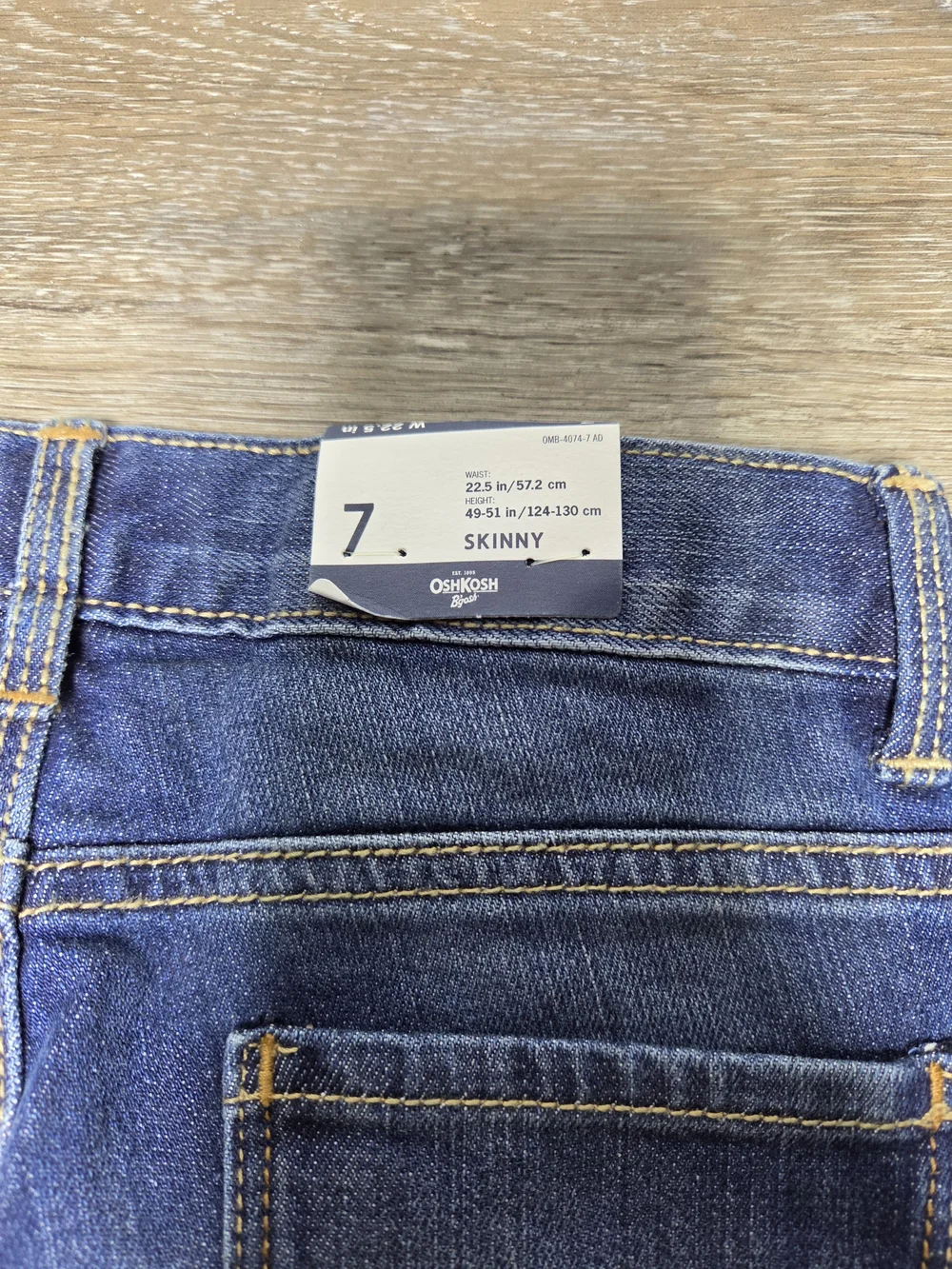 OshKosh B'gosh Skinny Jeans Girls Size 7 Dark Wash Adjustable Waist